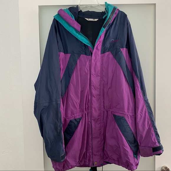 Lowe alpine ski snow coat jacket purple blue gray vintage size XL - Picture 1 of 9